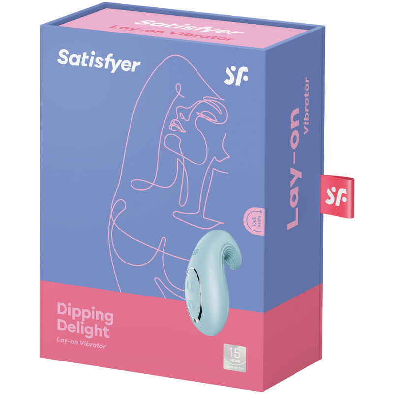 SATISFYER – DIPPING DELIGHT VIBRADOR LAY-ON AZUL - Image 5