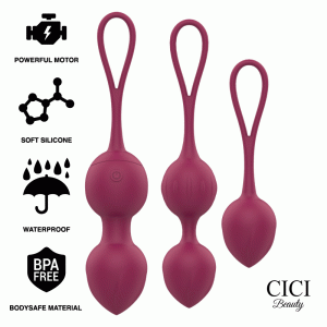 CICI BEAUTY – CONTROLE REMOTO PREMIUM SILICONE 3 VIBRANTES KEGEL BEADS
