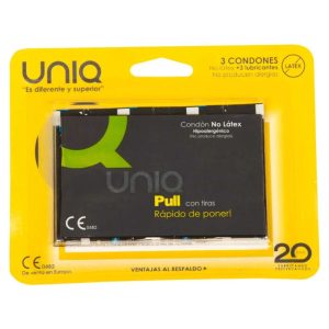 UNIQ – PRESERVATIVOS SEM LÁTEX COM TIRAS 3 UNIDADES