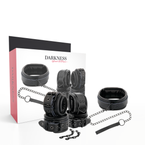 DARKNESS – ALGEMAS E COLAR DE COURO PRETO