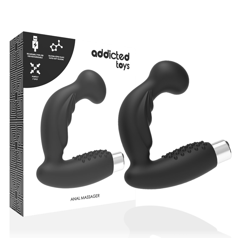 ADDICTED TOYS -VIBRADOR PROSTTICO VIBRADOR RECARREGVEL- MODELO 3 – PRETO - Image 2