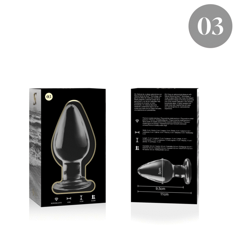 NEBULA SERIES BY IBIZA – MODELO 3 PLUG CRISTAL TRANSPARENTE 11 CM -O- 5 CM - Image 2