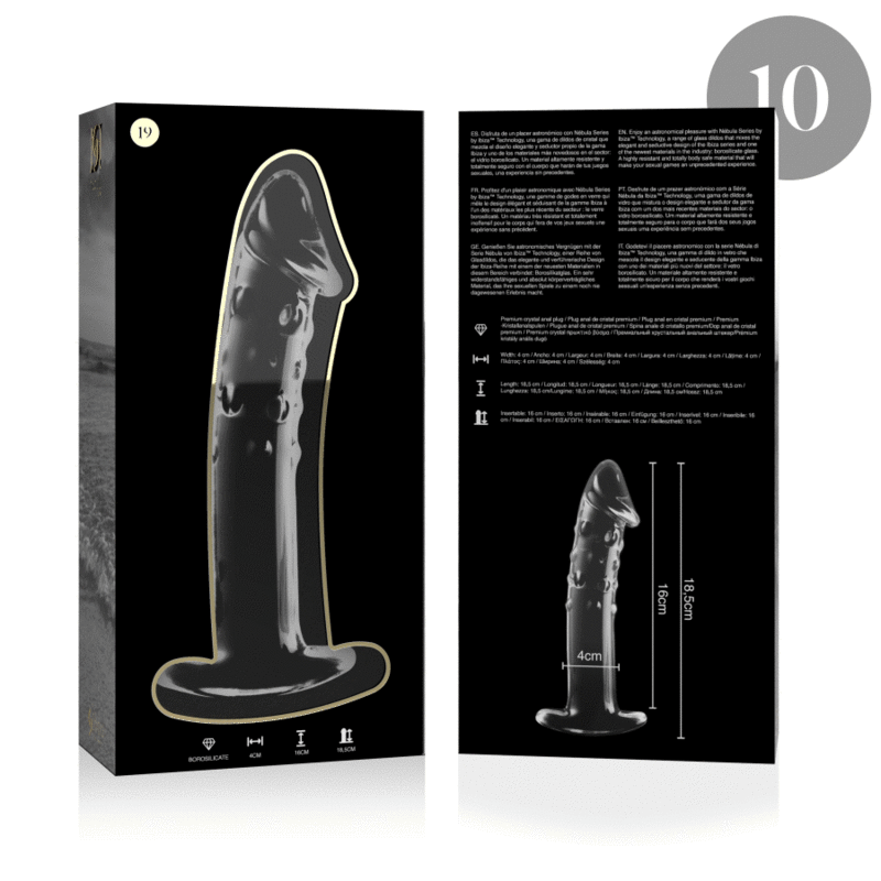 NEBULA SERIES BY IBIZA – MODELO 19 DILDO CRISTAL TRANSPARENTE 18.5 CM -O- 4 CM