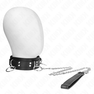 KINK – COLAR DE ESCRAVIDÃO DE 3 ANÉIS COM ALÇA 80 CM 53 X 5 CM
