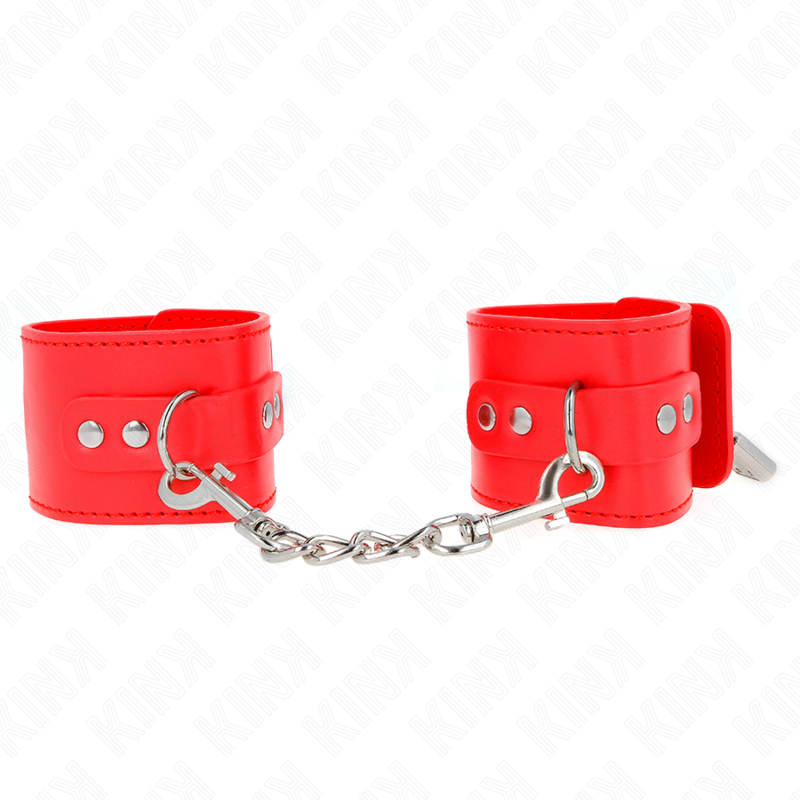 KINK – PUNHOS COM FECHO DE CADEADO VERMELHO AJUSTÁVEL 16-23 CM X 5,5 CM - Image 2