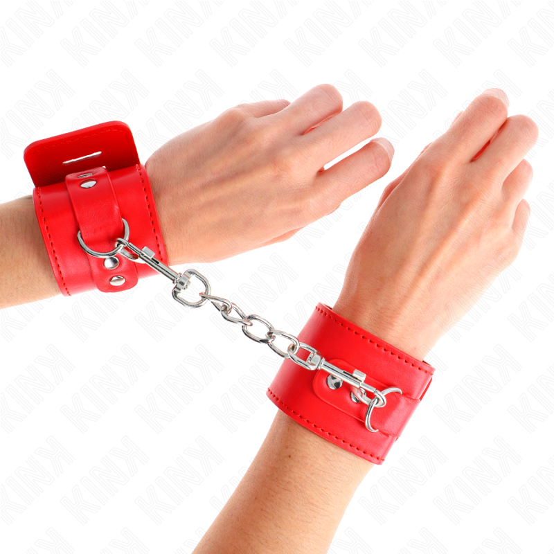 KINK – PUNHOS COM FECHO DE CADEADO VERMELHO AJUSTÁVEL 16-23 CM X 5,5 CM - Image 5