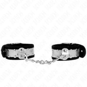 KINK – PULSO FINO PRETO / PRATA 30 X 4 CM