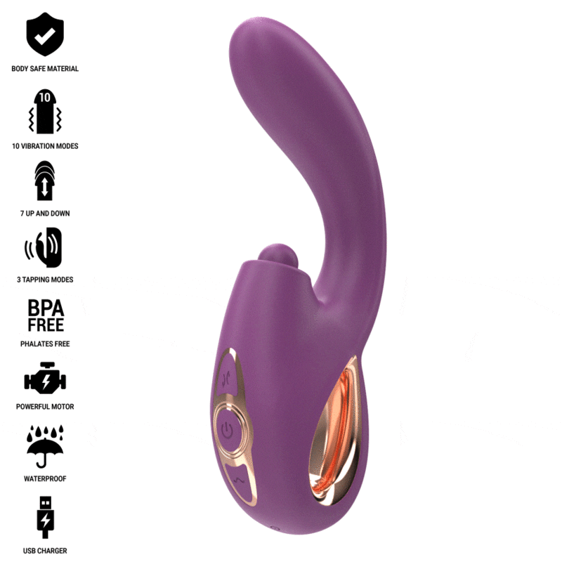 INTENSE – LALI MULTIFUNCIONAL VIBRADOR DE PONTO G COM BATIDA, IMPULSÃO E VIBRAÇÃO ROXO