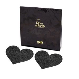 BIJOUX – INDISCRETS FLASH BLACK HEART NIPPLE CUTS