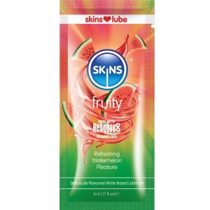 SKINS – LUBRIFICANTE À BASE DE ÁGUA COM SABOR DE MELANCIA – DOSE ÚNICA DE 5 ML